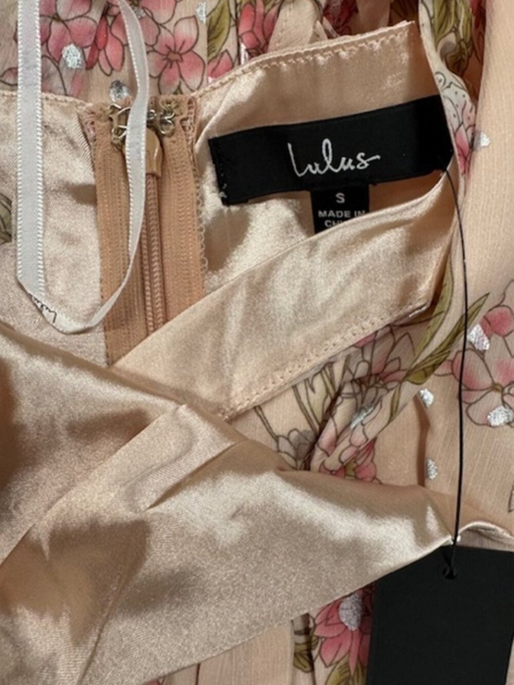 NWT Lulus Ready for Bliss Blush Pink Floral Print Tulip Mini Dress (size S) - Picture 7 of 9